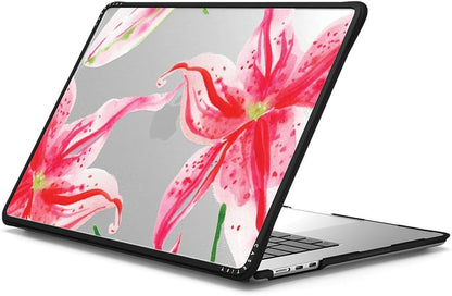 CASETiFY Impact MacBook Air 15" (M2-M4) Case [Cushioned Impact Corners/Scratch-Resistant/Anti-Slip Grip] - Stargazer Lily - Clear Black