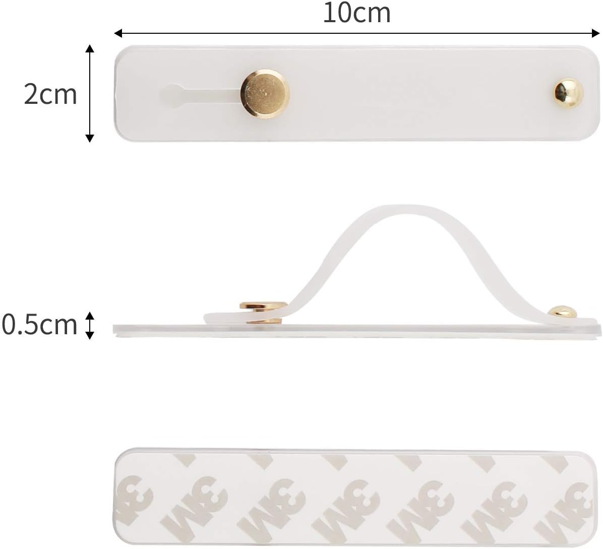 Removable and Reusable Cell Phone Grip Strap, Yetaida Telescopic Finger Kickstand Bracket Universal Silicone Phone Holder Stand and Portable Finger Loop for Most Smartphones Case (White)