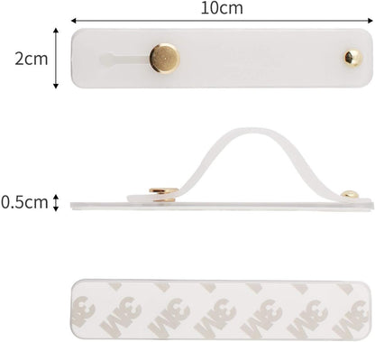 Removable and Reusable Cell Phone Grip Strap, Yetaida Telescopic Finger Kickstand Bracket Universal Silicone Phone Holder Stand and Portable Finger Loop for Most Smartphones Case (White)