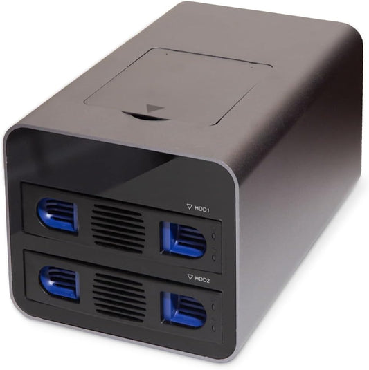 USB 3.2 (10Gbps) Type-C 2 Bay 2.5 Inch and 3.5 Inch SATA Hard Drive + 2 Bay M.2 NMVe Combo External Hard Drive Enclosure