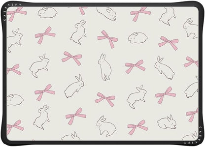 CASETiFY Impact MacBook Air 13.6" (M2-M4) Case [Cushioned Impact Corners/Scratch-Resistant/Anti-Slip Grip] - Rabbit Ribbon - Clear Black