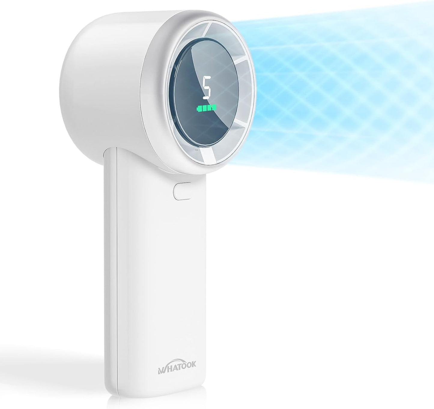 WHATOOK Portable Mini Fan: High Speed Cooling Fan, 10 Hours Battery Life, USB Rechargeable, Small Essentials for Women, Beach Travel, Vacation (White)