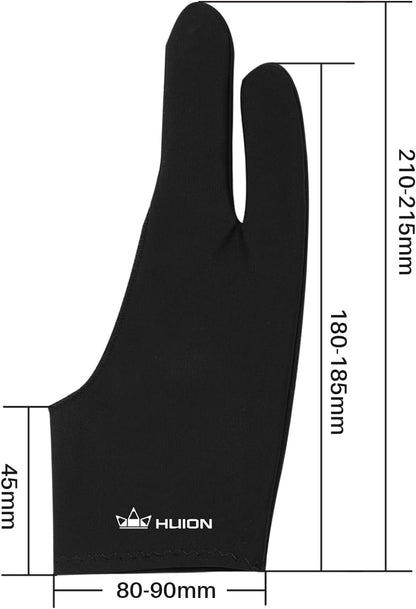 HUION Palm Rejection Artist Glove Two-Finger Glove for Graphic Drawing Tablet iPad Monitor Painting, Paper Sketching, Good for Left and Right Hand