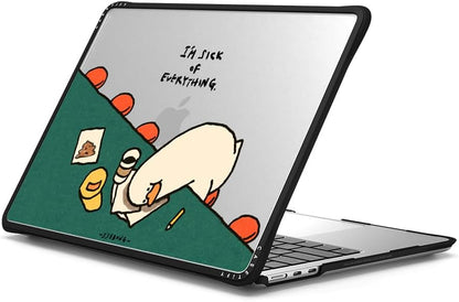 CASETiFY Impact MacBook Air 13.6" (M2-M4) Case [Cushioned Impact Corners/Scratch-Resistant/Anti-Slip Grip] - I'm Sick of Everything - Clear Black