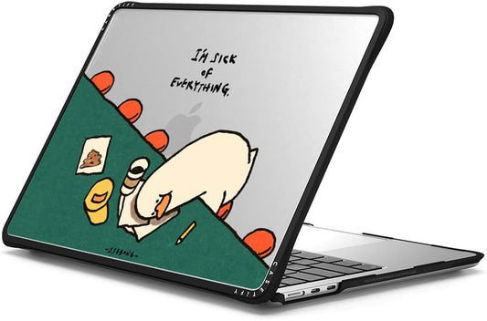 CASETiFY Impact MacBook Air 13.6" (M2-M4) Case [Cushioned Impact Corners/Scratch-Resistant/Anti-Slip Grip] - I'm Sick of Everything - Clear Black