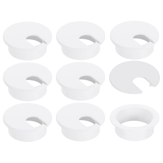 uxcell 8 Pcs 35mm (1.38 Inch) Desk Grommet, Plastic Cable Hole Cover, Wire Cord Cable Organizer for Home Office Computer Desk Cabinet, White