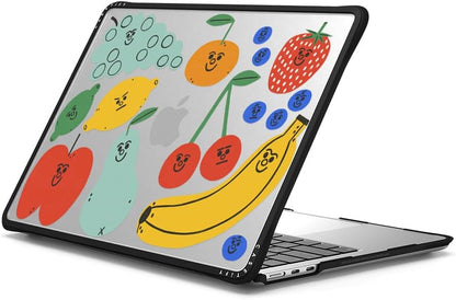 CASETiFY Impact MacBook Air 13.6" (M2-M4) Case [Cushioned Impact Corners/Scratch-Resistant/Anti-Slip Grip] - Fruit Salad - Clear Black