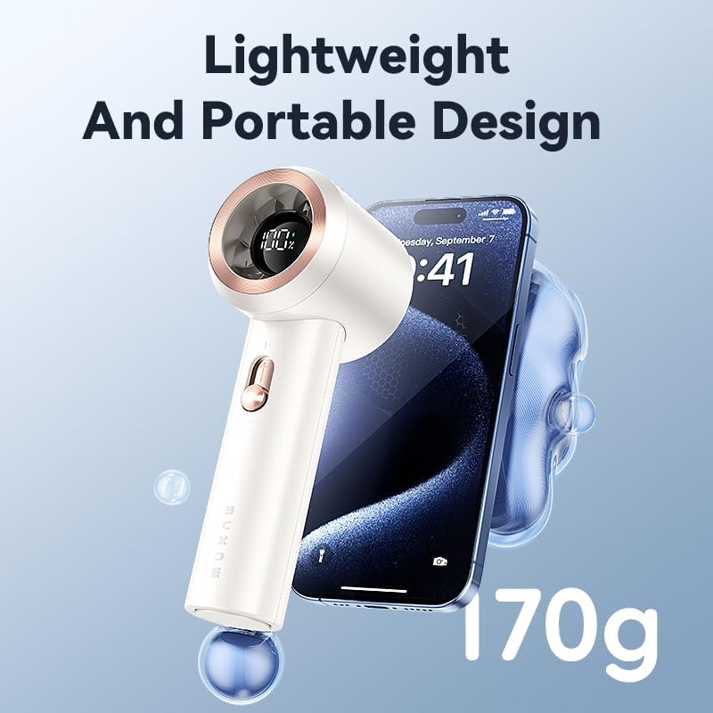 Portable Fan For Travel Mini: Small Pocket Handheld Personal Rechargeable Battery Operated USB High Speed Keeping Cool In Hot Weather Summer Beach For Women (white)