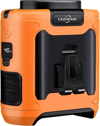 CAZOKASI Personal Fan 10000mAh Waist Clip Portable Rechargeable Wearable Hand Free, 6-40hours Wearable Cooler for Traveling Working Outdoor Office (10000mAh / Orange)