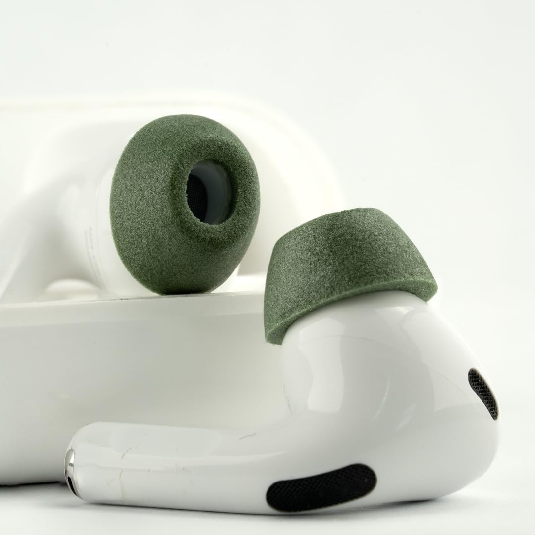 Comply TrueGrip MAX | Premium Memory Foam Replacement Earbud Tips for Apple AirPods Pro 1 & 2 | Long Lasting Comfort, MAX Durability, Secure Fit, Superior Noise Isolation| Green (Large) (3 Pairs)