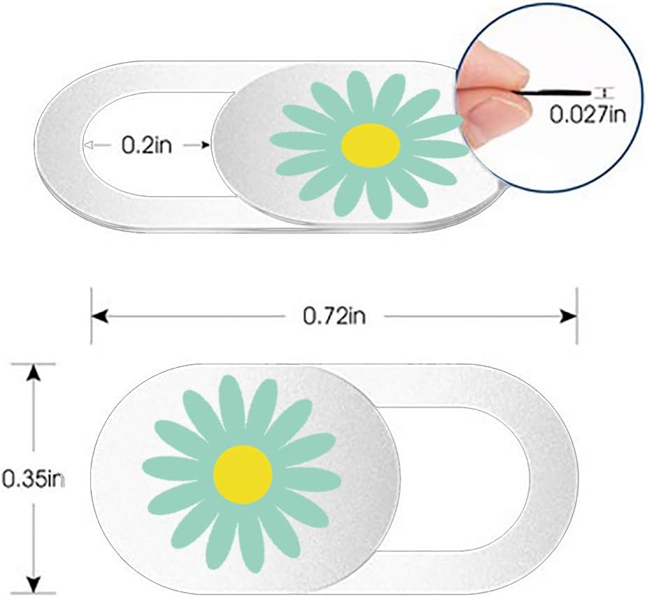 Laptop Camera Cover Slide 3 Pack Ultra Thin Slide Laptop Camera Cover for Echo Show, MacBook Pro, MacBook Air, Computer, Tablet, Mac Air, Chromebook, PC - Daisy (Patent Pending)