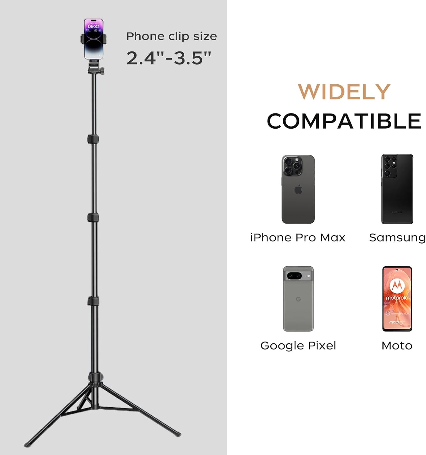 FUNSNAP C05 Kit Gimbal Stabilizer for iPhone with Extendable Tripod AI Tracking Sensor and Fill Light