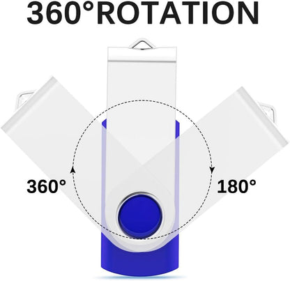 KEXIN Flash Drive 8GB 100 Pack USB Flash Drive 8 GB Thumb Drive USB Drive Bulk Jump Drive Swivel Pen Drive with LED Indicator 8G Blue
