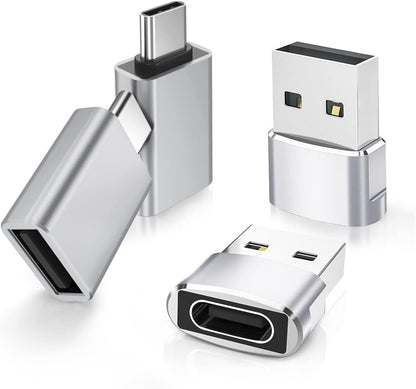 Elebase USB to USB C Adapter&Type C Male to 3.0 Female Adaptor 4PCS,Thunderbolt 4 to Type A OTG Converter for iPhone 16 15 Pro Max Plus,Apple Watch 10 9,MacBook,PC,Galaxy A56 M56 M36,iPad Air Mini