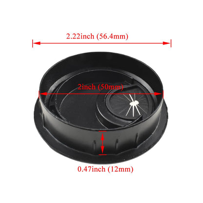 HAHIYO 2Pcs 2Inch/50mm Black Zinc Alloy Desk Grommet Wire Grommet Cable Management Cord Hole Cover Desk Wire Hole Insert Wire Organizer for Computer Office Home School Equipment Systems
