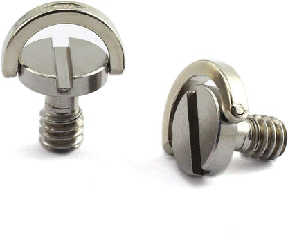 HJ Garden 2pcs 1/4-20 Thread D-Ring Stainless Steel Camera Fixing Screws for Camera Tripod Monopod QR Plate,D Shaft Quick Release Plate Mounting Screw 10mm Length