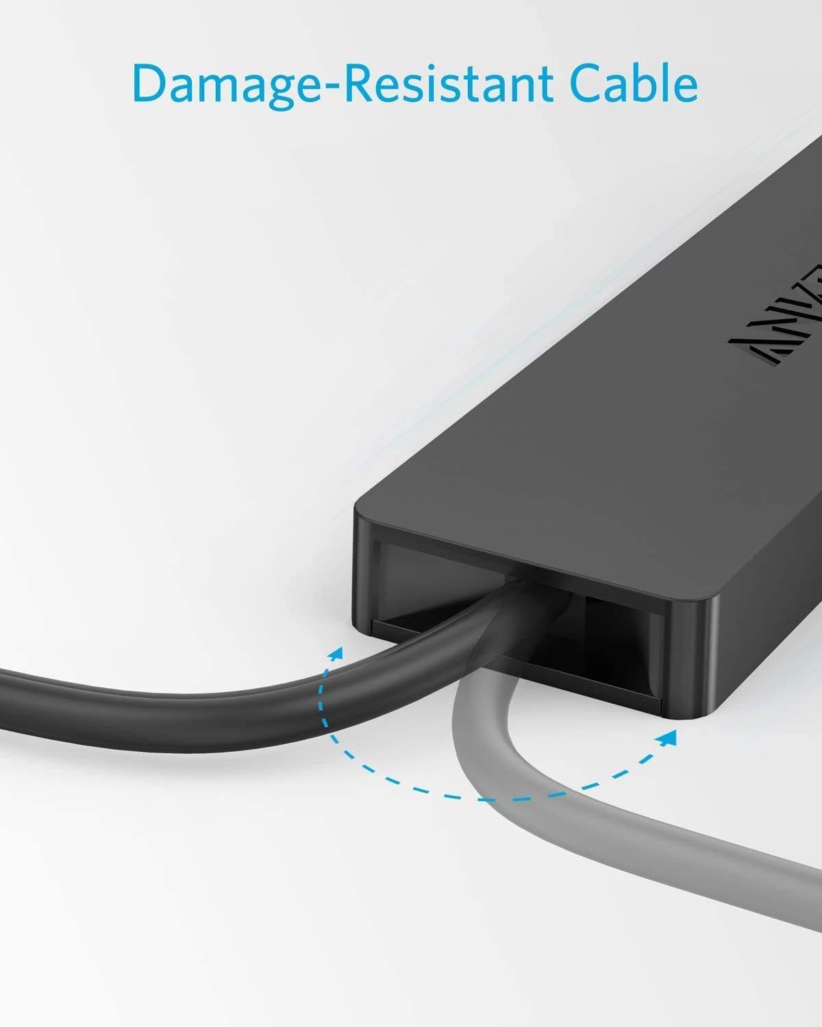 Anker 4-Port USB 3.0 Hub, Ultra-Slim Data USB Hub with 2 ft Extended Cable (Charging Not Supported), for MacBook, Mac Pro, Mac Mini, iMac, Surface Pro, XPS, PC, Flash Drive, Mobile HDD