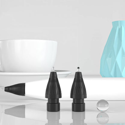 Upgraded Pencil Tips fits for Apple 2nd 1st Gen USB-C iPad Pro Pencil,No Wear Out Fine Point Apple Pen Tip &Noiseless Friction Nib Covers Set, Make iPencil 1 / Pencil 2 Work Like a Charm,Black