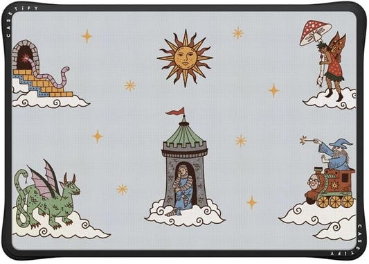 CASETiFY Impact MacBook Air 13" (M1/Intel) Case [Cushioned Impact Corners/Scratch-Resistant/Anti-Slip Grip] - up in The Medieval Clouds - Clear Black