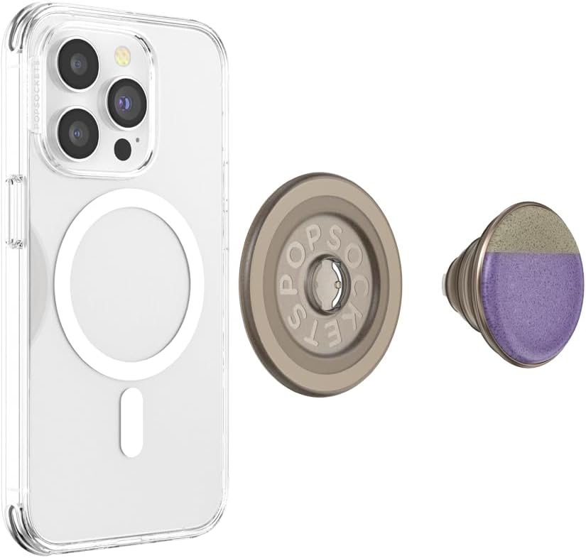 PopSockets Phone Grip for MagSafe with Kickstand, Magnetic Stand, Swappable Top, Secure Hold for iPhone MagSafe Cases, Phone & Tablet Grip - Lavender