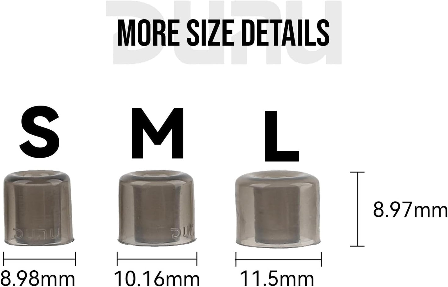 Linsoul DUNU S&S Silicone Eartips S/M/L (3pairs) for Nozzle Diameter from 4mm-5.5mm for Stage Studio, for KZ ZS10 Pro, 7HZ Zero, Orchestra Lite, TANGZU Wan'er S.G IEM (S/M/L- Each Size 1 Pair)