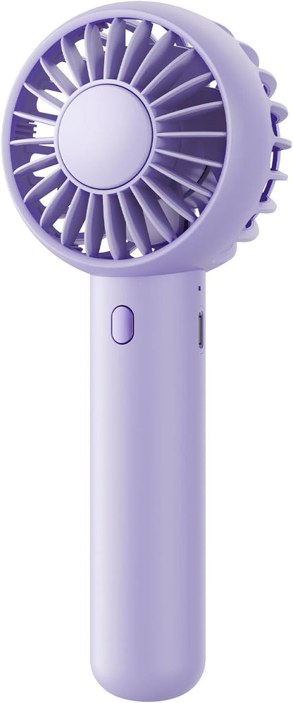 Gaiatop Mini Portable Fan, Small and Powerful, Cute Design 3 Speed Personal Handheld fan and Desktop with Base, Lightweight USB Rechargeable for Travel Lash Makeup Girl Women Summer Gift Purple