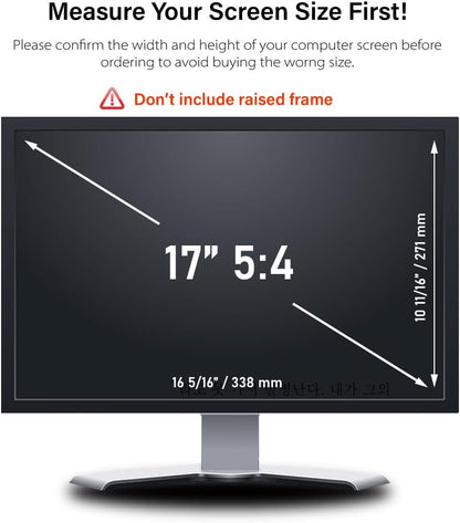 17 Inch 5:4 Computer Privacy Screen Filter - Be Careful! This Model is not for laptops but for desktops only.