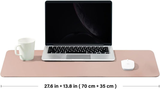 Cork Desk Mat - Dual-Sided Desk Pad for Office and Home - Desk Organization and Accessories - Ideal for Large Mouse Pad and Desk Mats on Top of Desks(Pink,27.6"x 13.8")