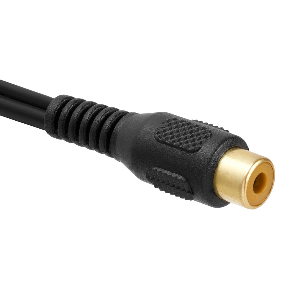 Cmple - 2 RCA Male to 1 RCA Female Stereo Audio Y-Cable, Plugs to Jack Y-Adapter Subwoofer Cable, Gold Plated