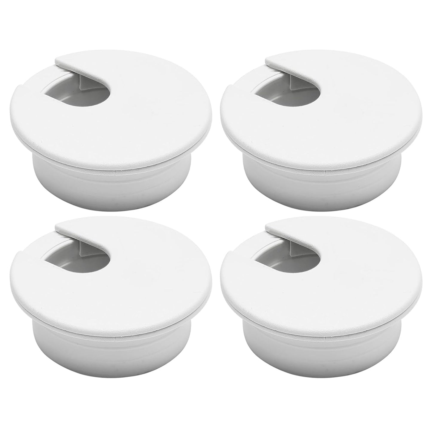 Desk Grommet 1-3/8" (35 mm), Desk Cord Hole Cover, Cable Grommet ABS Plastic, Desk Hole Grommet for Office and Home Table Cable, Detachable Cable Cord Organizer (White 4 Pcs)