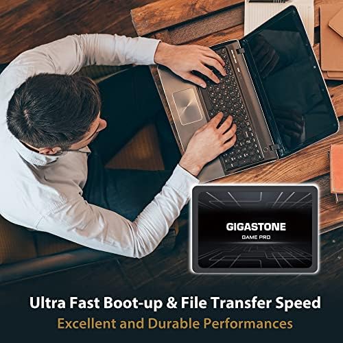 Gigastone SATA SSD 256GB (5-Pack) 2.5 inch SSD 510MB/s Upgrade Laptop PC Memory and Storage PS4 HDD Replacement 2.5" Internal Solid State Hard Drives SATA III SLC Cache 3D NAND Game Pro Performance