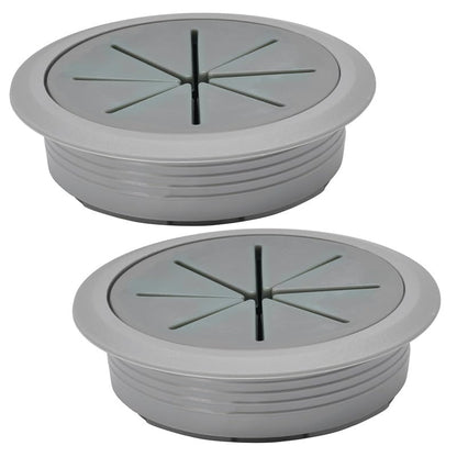 2 Pcs Desk Grommet 2-3/8" / 60 mm, Desk Hole Cover for Cables Dark Grey, Cable Grommet ABS Plastic, Desk Hole Grommet for Home & Office Pc, Detachable Cable Cord Organizer