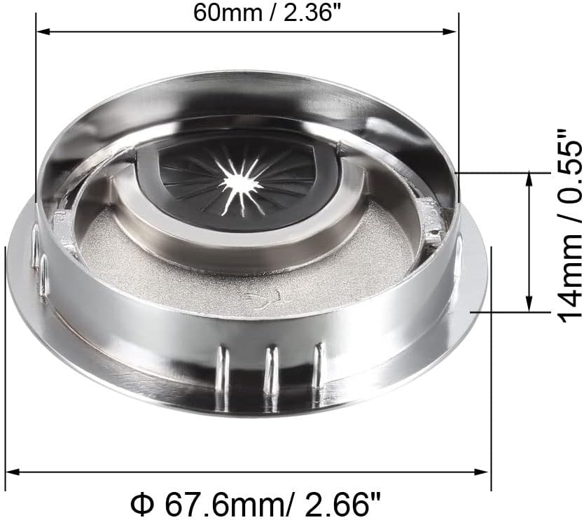 uxcell Cable Hole Cover, 2.4Inch/60mm Zinc Alloy Desk Wire Cord Cable Grommets Hole Cover for Office PC Desk Cable Cord Organizer, 4Pcs Bright Silver