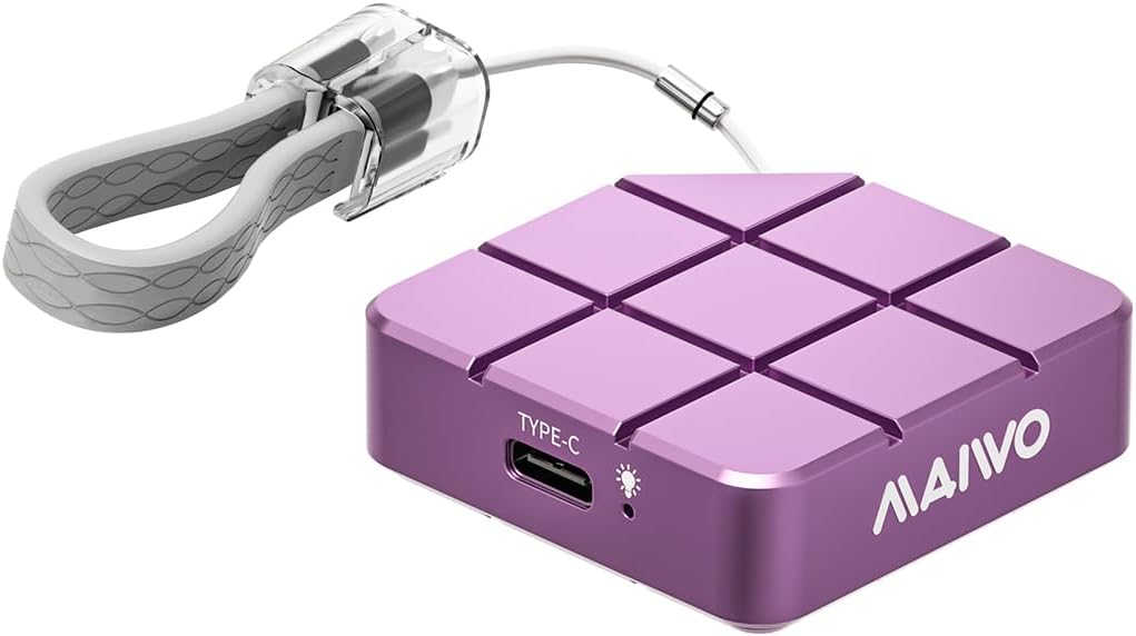 MAIWO 512GB Portable SSD External Solid State Drive, USB 3.2 GEN 2 Type-C Up to 1050MB/s, Mini PSSD for iPhone 15 Pro Max MacBook Pro PS5, Aluminum (Pinkish Purple)