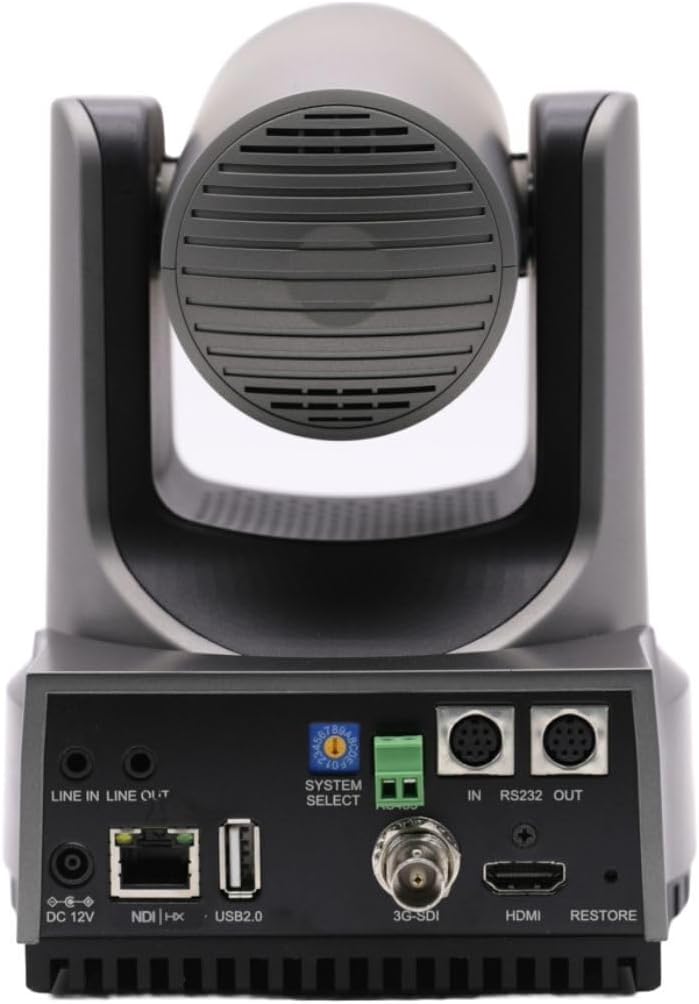 PTZOptics Move 4K 20x Auto-Tracking PTZ Camera with Built-In Tally Light, 3D Noise Reduction, and Advanced White Balance Modes (Gray)