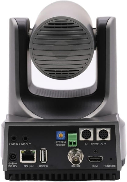 PTZOptics Move 4K 20x Auto-Tracking PTZ Camera with Built-In Tally Light, 3D Noise Reduction, and Advanced White Balance Modes (Gray)