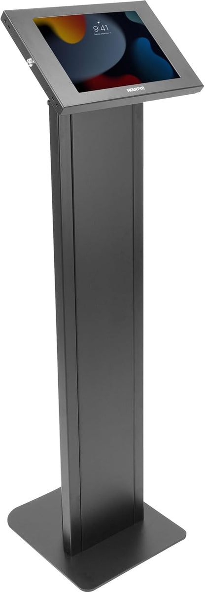 Mount-It! Anti-Theft Tablet Floor Stand Kiosk, Commercial Floor Kiosk with Universal Enclosure, Locking Tablet Mount Stand for iPad Gen 7-10, Pro, Air, 10.2 inch, 10.9 inch