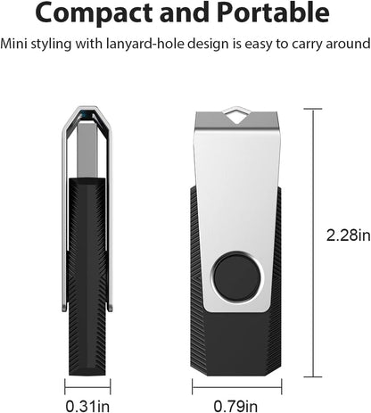 Aiibe 5 Pack 64GB Flash Drive USB Flash Drives 64GB Thumb Drive USB 2.0 Memory Stick USB Drive Zip Drive Jump Drive 64GB Multipack (64G, 5 Mixed Colors: Black Red Cyan Green Purple)