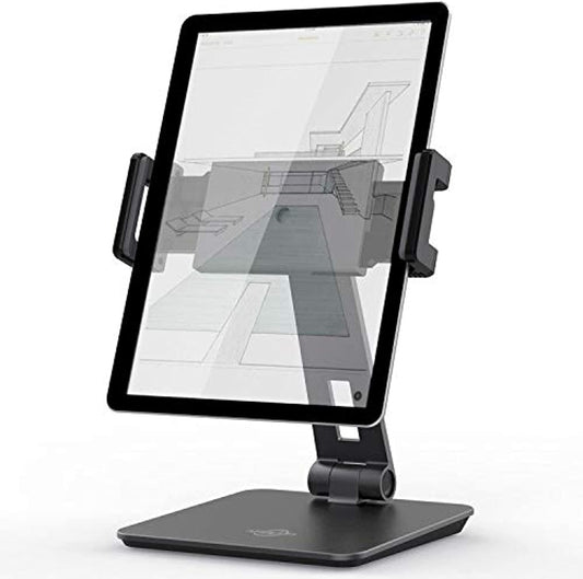 KABCON Tablet Stand,Tightness Adjustable Aluminum Alloy Tablet Stand for Desk, 360° Swivel Foldable Tablets Stands Dock for 4''-14''Tablets/Phone, iPad Series,Samsung Galaxy Tabs,Kindle Fire,Etc.