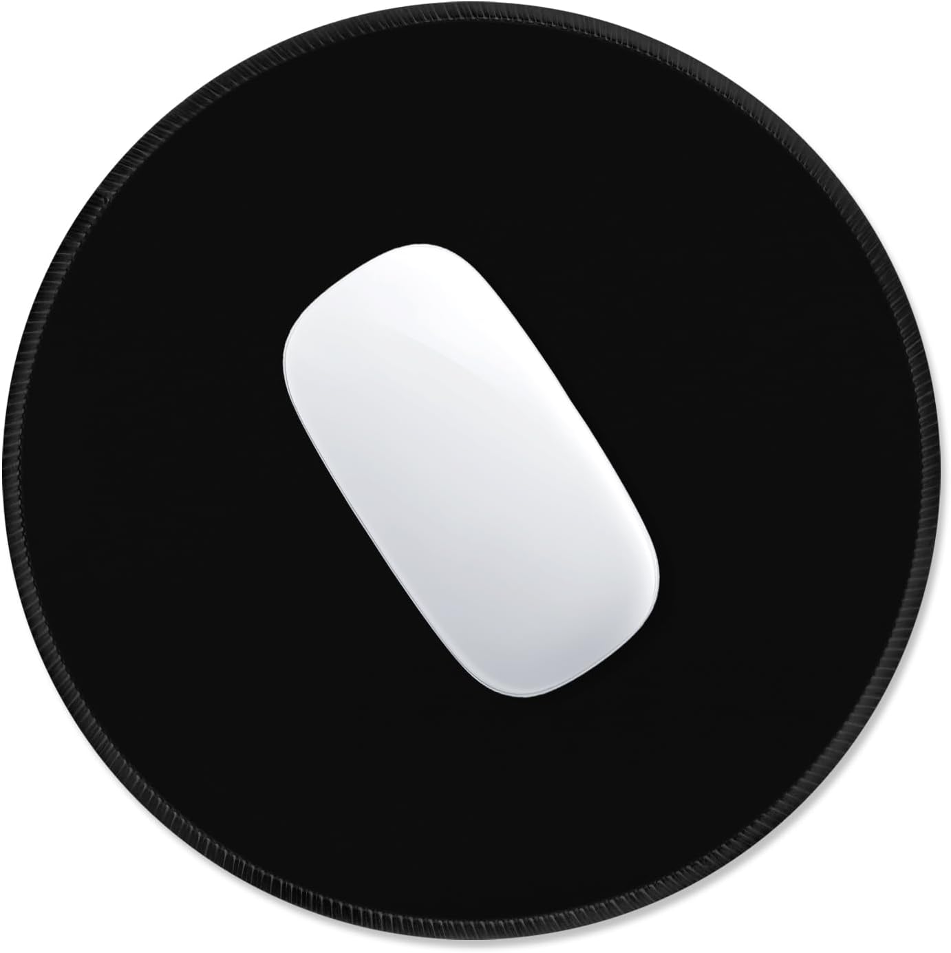 ITNRSIIET Mouse Pad Non-Slip Rubber Base Smooth Surface Stitched Edges Waterproof Durable Compatible with All Mice for Office & Gaming, Desk Accessory, Diameter 8.7 inch, JetBlack Solid