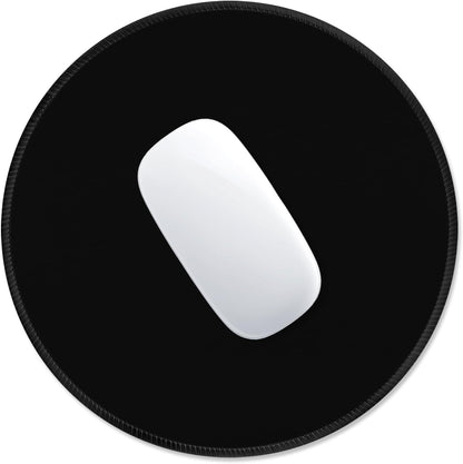 ITNRSIIET Mouse Pad Non-Slip Rubber Base Smooth Surface Stitched Edges Waterproof Durable Compatible with All Mice for Office & Gaming, Desk Accessory, Diameter 8.7 inch, JetBlack Solid