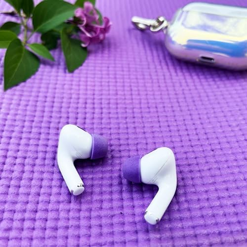 Comply Memory Foam Replacement Earbud Tips for Apple AirPods Pro 1 & 2 | Ultimate Comfort, Secure Fit, Superior Noise Isolation | Anti Slip, Prevent from Falling Out | Purple, Large (3 Pairs)