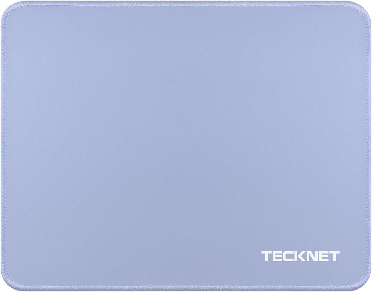 TECKNET Mouse Pad 270 x 210 x 3 mm with Anti-fray Stitchin, Waterproof Surface & Non-Slip Rubber Base with Stitched Edges Gaming Mouse Mat for Laptop，Compatible with Laser and Optical Mice - LT.Blue