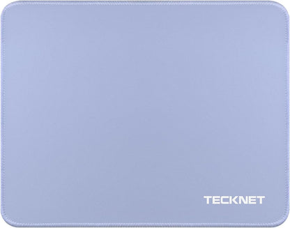TECKNET Mouse Pad 270 x 210 x 3 mm with Anti-fray Stitchin, Waterproof Surface & Non-Slip Rubber Base with Stitched Edges Gaming Mouse Mat for Laptop，Compatible with Laser and Optical Mice - LT.Blue