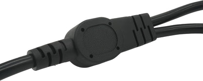 Y Splitter Extension Cord, 1.4FT 2 Way 1 to 2 Splitter Extension Cord, 3 Prong SJT 16AWG NEMA 5-15P to NEMA 5-15R x2, Male to Female Power Cord Cable Wire Extender Space Saver, 125V 13A 1625W, Black