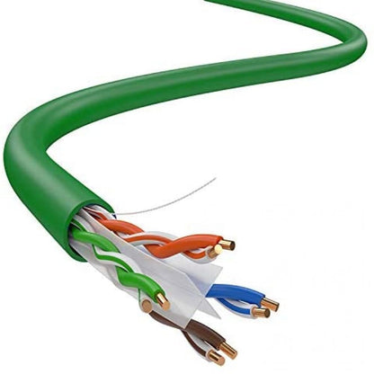 Dripstone CAT6 Ethernet Cable 1000ft Bulk Network LAN Wire 23AWG Solid UTP 550MHz High-Speed Internet Cable Gaming, Streaming, Office, Home Use, Pull Box, Cat6 Bulk, Stable Connectivity - Green