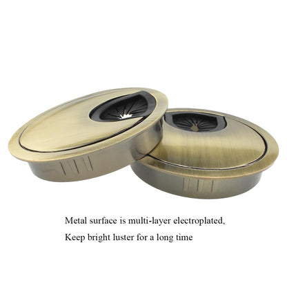 HAHIYO 2Pcs 2.4Inch/60mm Bronze Zinc Alloy Desk Grommet Wire Grommet Cable Management Cord Hole Cover Desk Wire Hole Insert Wire Organizer for Computer Office Home School Equipment Systems