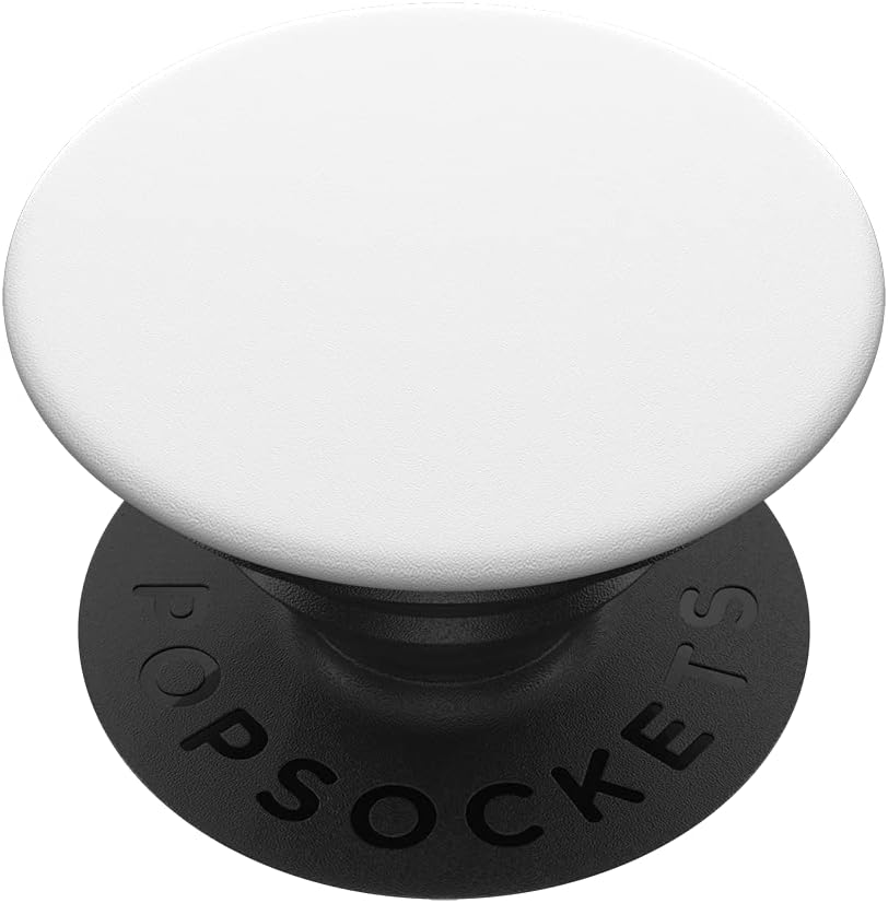 PopSockets Phone Grip with Expanding Kickstand, Adhesive Grip - White on Black