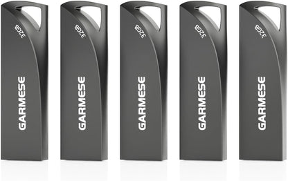 32GB USB 3.0 Flash Drive, 5-Pack Waterproof Metal USB Memory Stick, Slim Thumb Drive Portable Pen Drive with Keychain Hole Stylish Jump Drive for Computer/Car/Smart TV