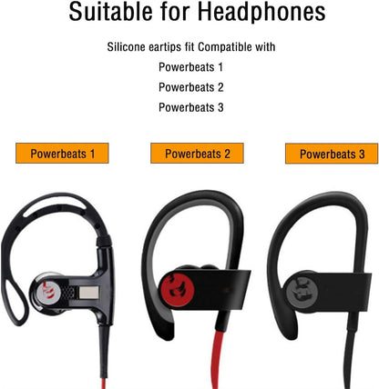 Silicone Earbud Replacement Tips Earbuds Eargels Earpads Compatible with Powerbeats 1/2/3 Wireless Beats by Dre Headphones,4 Pairs Earbud Tips